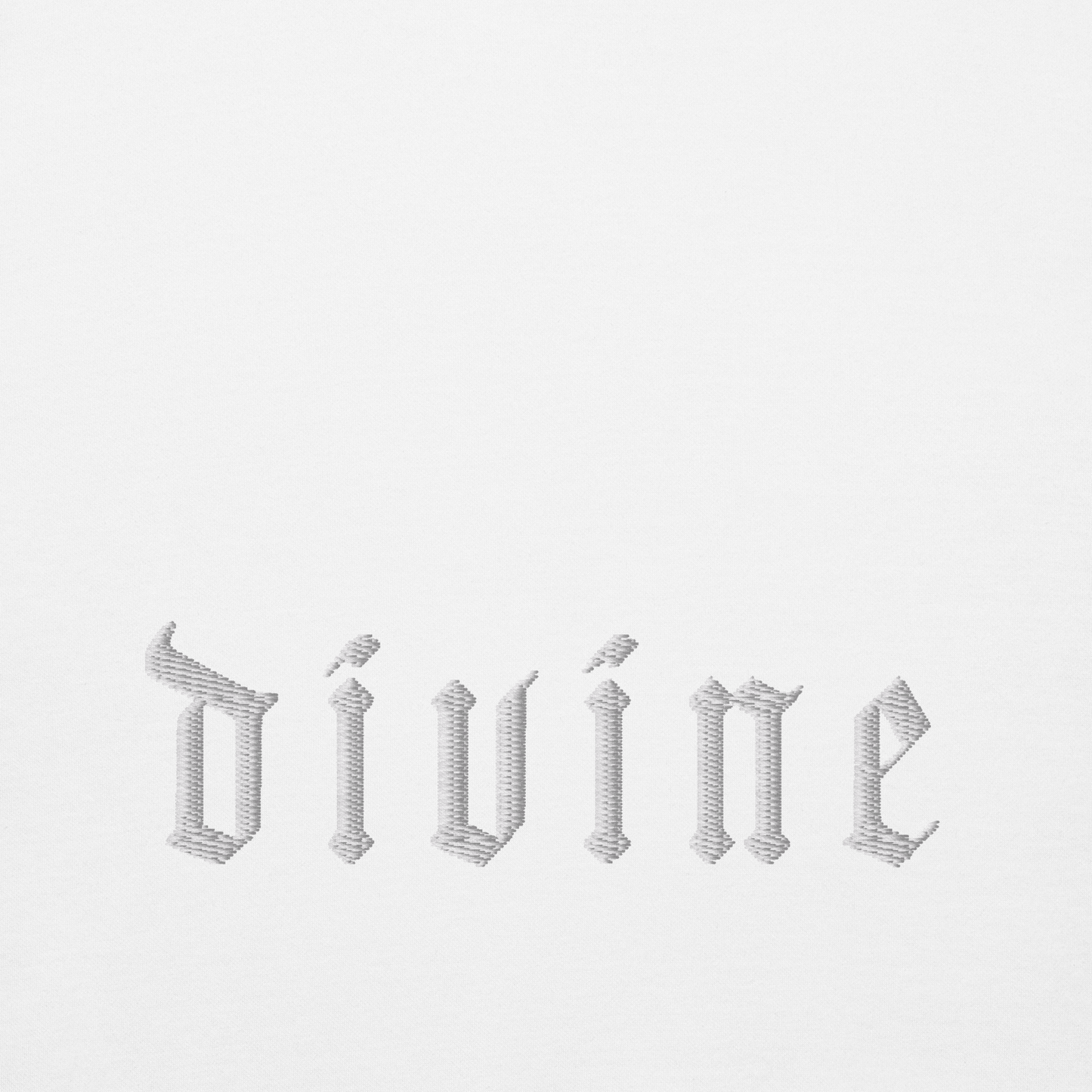 Divine Embroidered Cotton Unisex Hoodie [White]